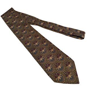 Vintage Tailors Row Finery 100% Silk Mens Tie With Geometric Art Deco Design Mad